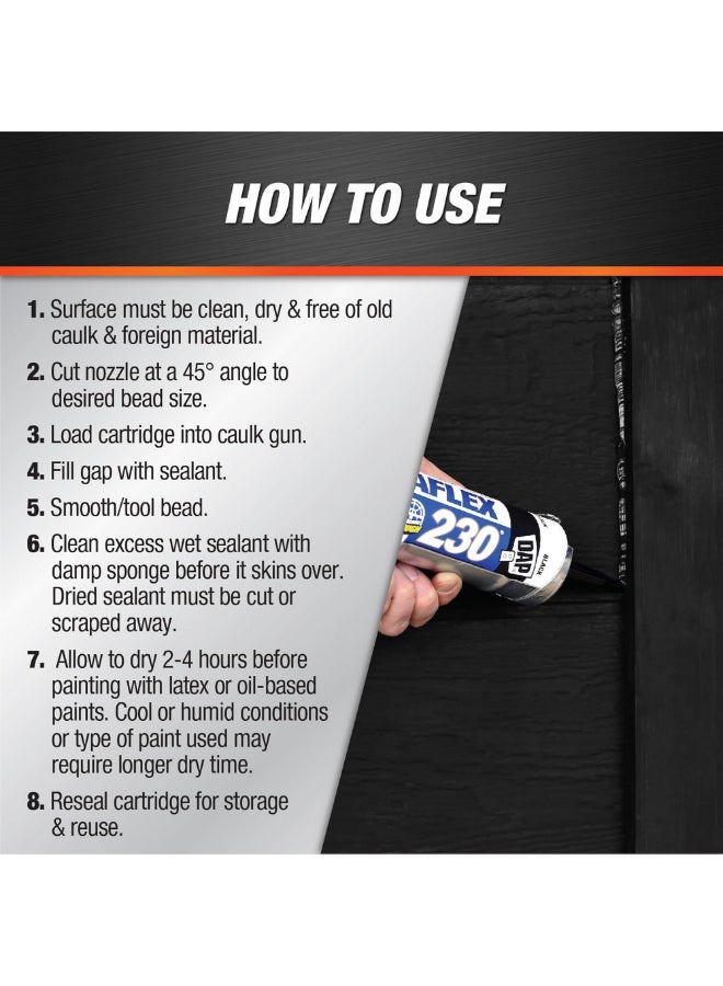 Dap Dynaflex 230 Waterproof Window Door and Trim Sealant Black 300 ml 18280 - Image 4